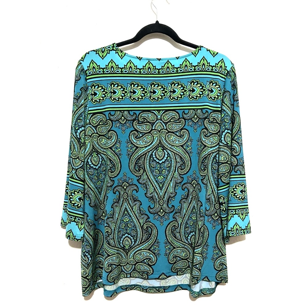 Bob Mackie Teal and Turquoise with green,Paisley design last photo best color! - Picture 2 of 12